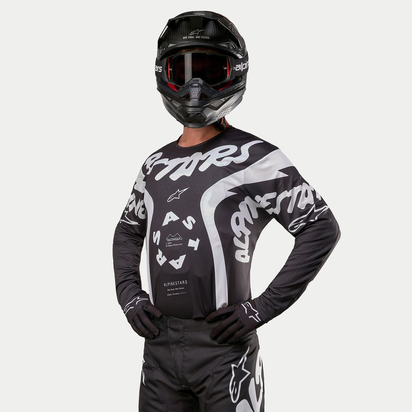 Alpinestars 2024 Racer Hana Motocross Jersey Black White Clearance